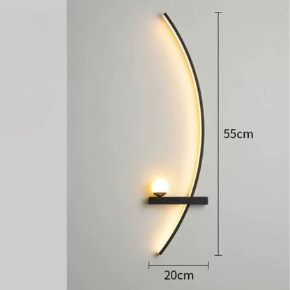 Luminária Arandela Minimalista de Parede Boat Led 55cm Arandela 0035 Conceito 