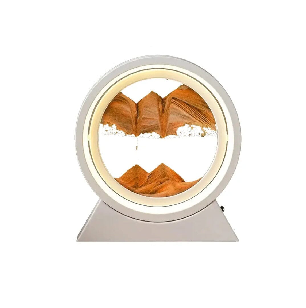 Luminária Criativa Ampulheta Quicksand em Led Abajur - 0015 YuDome Branco 