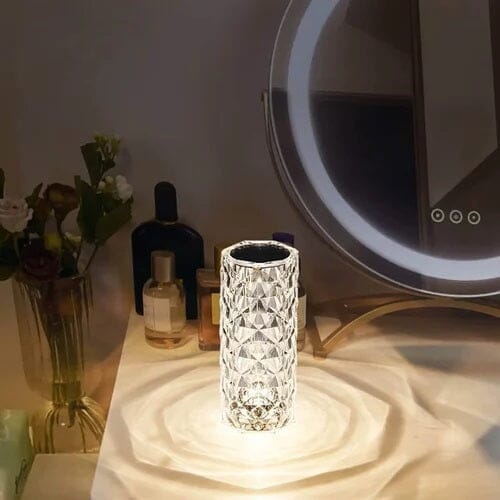 Luminária Cristal Touch de Mesa em Led - 16 Cores (Sem fio e Recarregável) Abajur - 0016 Conceito 