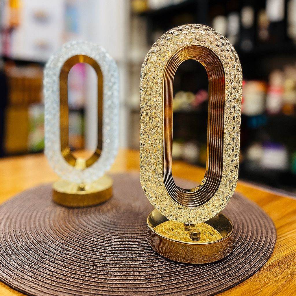 Luminária de Mesa e Abajur Luxuosa Cristal Oval Abajur - 0017 Conceito 