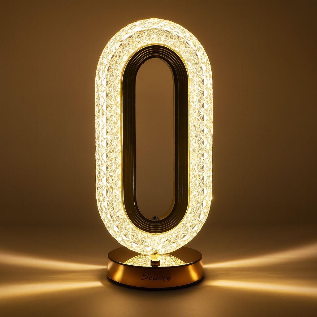 Luminária de Mesa e Abajur Luxuosa Cristal Oval Abajur - 0017 Conceito 