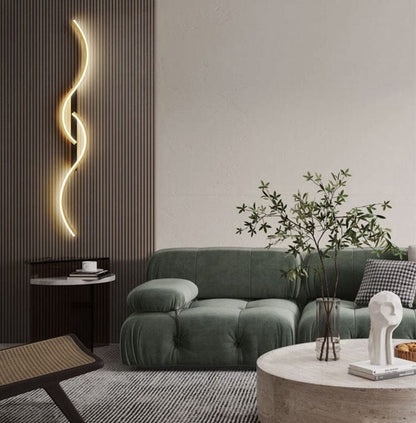 Luminária Arandela de Parede Onda Dupla Dourada