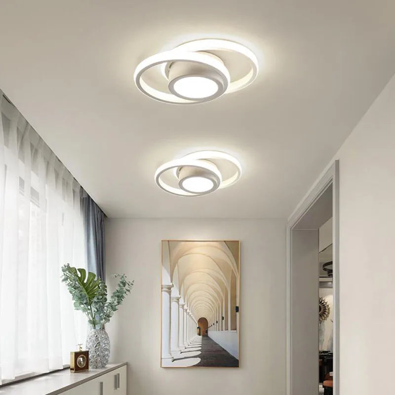 Luminária de Teto Plafon Sobrepor em Led Circular Duplo para Quarto Sala luzes Conceito Branco Fria 
