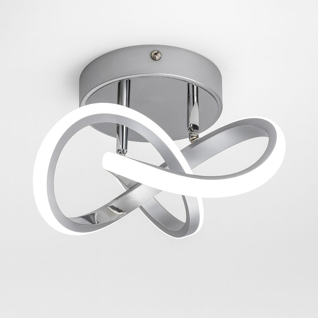 Luminária de Teto Plafon Sobrepor Eternal para Quarto Sala Plafon - 0012 Conceito Cinza Cromado Quente 