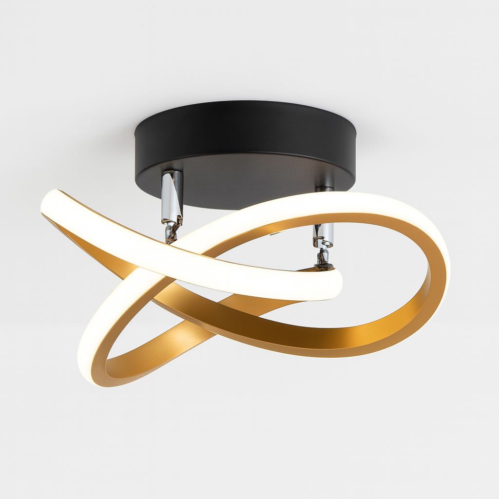 Luminária de Teto Plafon Sobrepor Eternal para Quarto Sala Plafon - 0012 Conceito Dourado Quente 