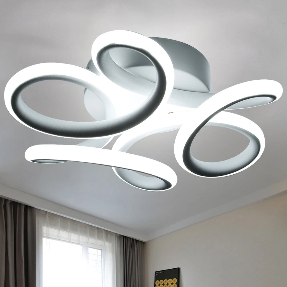 Luminária de Teto Plafon Sobrepor Flower para Quarto Sala (26cm) luzes Conceito Branca Fria 