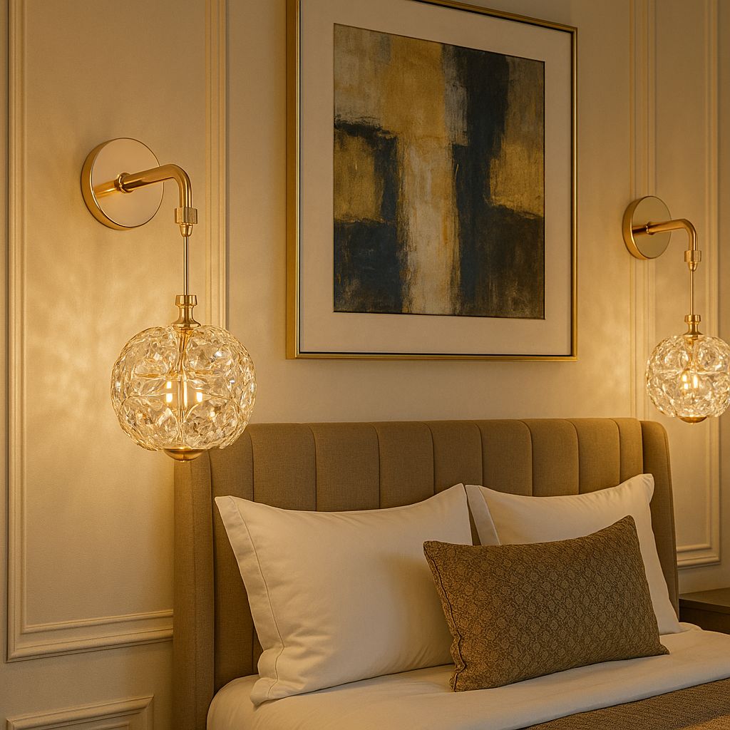 Luminária Luxuosa Arandela de Parede Purity em Cristal K9 Conceito 