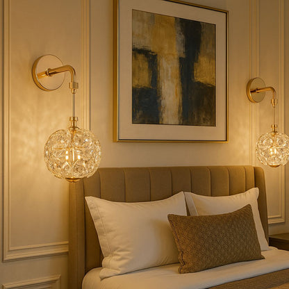 Luminária Luxuosa Arandela de Parede Purity em Cristal K9 Conceito 