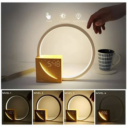 Luminária Minimalista de Mesa e Relógio Digital Circuit LED (22,5cm) Abajur - 0040 Conceito 