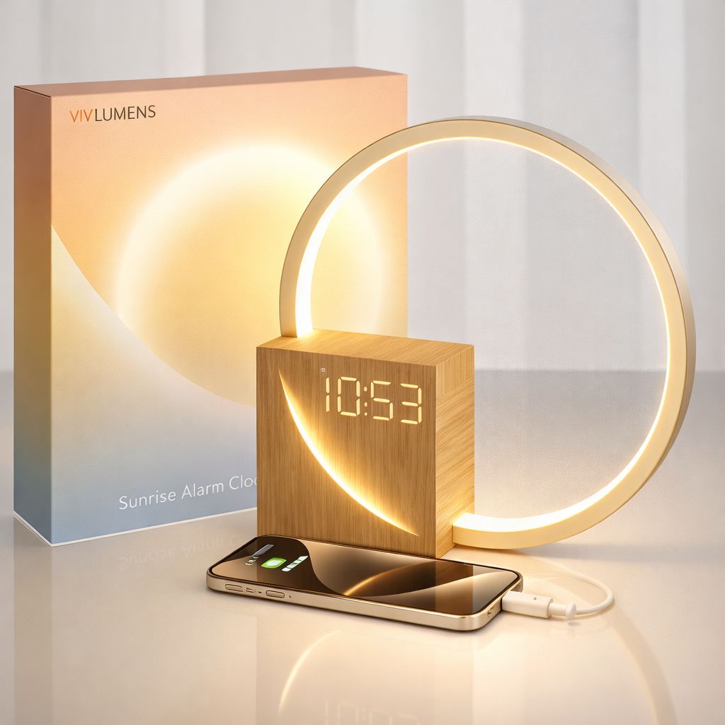 Luminária Minimalista de Mesa e Relógio Digital Circuit Led Conceito 