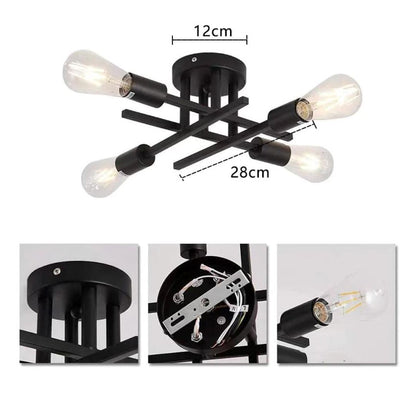 Lustre Luminária de Teto Flash Mount (04 lâmpadas) Lustre - 0014 Conceito 