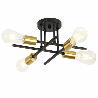 Lustre Luminária de Teto Flash Mount (04 lâmpadas) Lustre - 0014 Conceito 