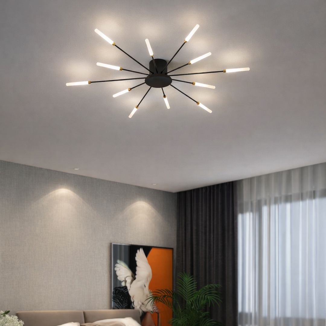 Lustre Luminária de Teto Nórdico Sputnik de Led (12 hastes) Lustre - 0021 Conceito 