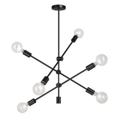 Lustre Luminária de Teto Sputnik Eternity (06 lâmpadas) Lustre - 0039 Conceito Preto 