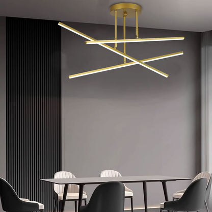 Lustre Luminária de Teto Sputnik Prisma Dourado Conceito 