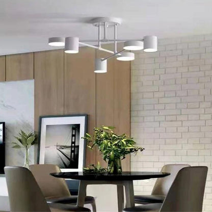 Lustre Luminária de Teto Sputnik Próton (06 lâmpadas) luzes Conceito Branco 