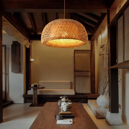 Lustre Pendente Artesanal Bohemian Rattan Pendente - 0041 YuDome 