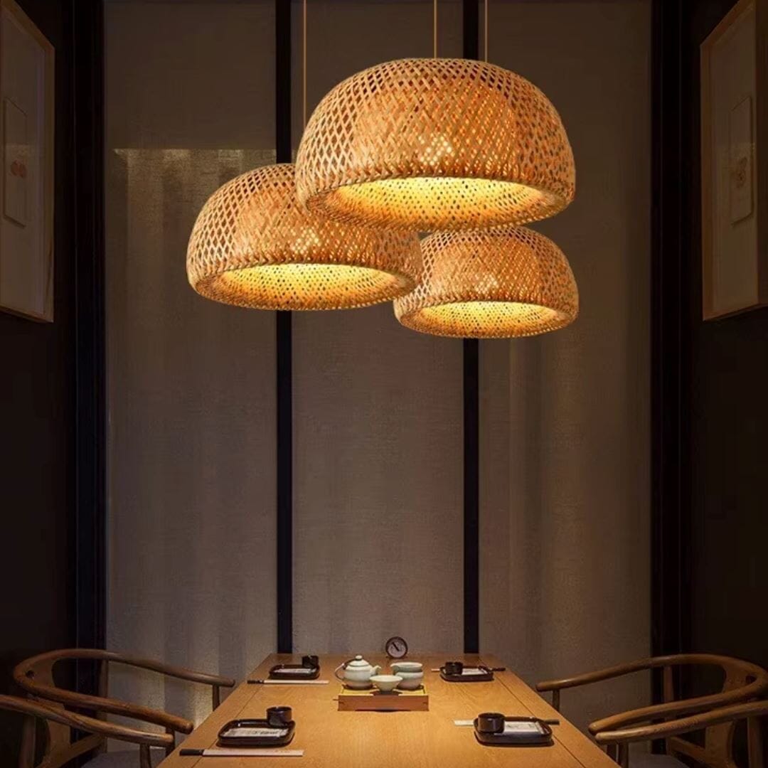 Lustre Pendente Artesanal Bohemian Rattan Pendente - 0041 YuDome 