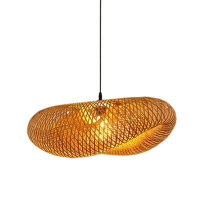 Lustre Pendente Artesanal Rattan Bambu Pendente - 0061 Conceito 