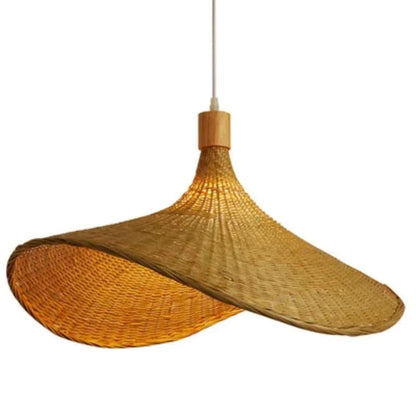 Lustre Pendente Bamboo Rattan 30cm Conceito 