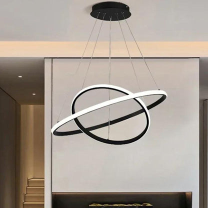 Lustre Pendente Circular Duplo em Led Pendente - 0003 Conceito 