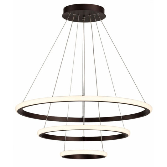 Lustre Pendente Circular Triplo em Led para Sala Jantar Lustre - 0024 Conceito 