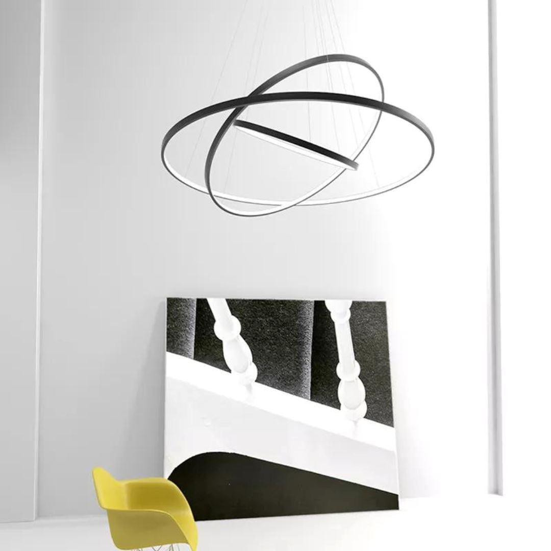 Lustre Pendente Circular Triplo em Led para Sala Jantar Pendente - 0005 Conceito 