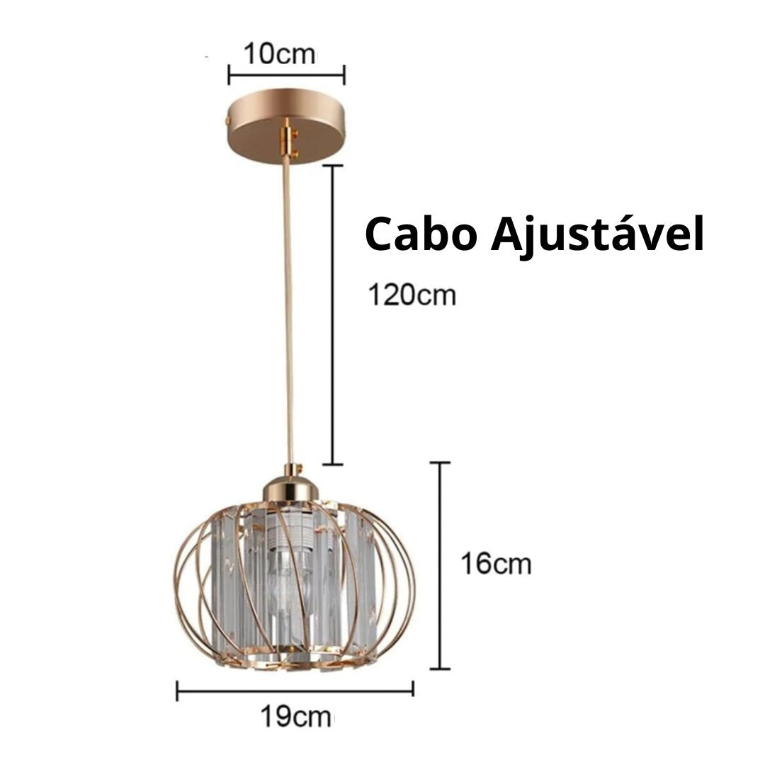 Lustre Pendente de Luxo Arco Gold em Led Pendente - 0070 Conceito 