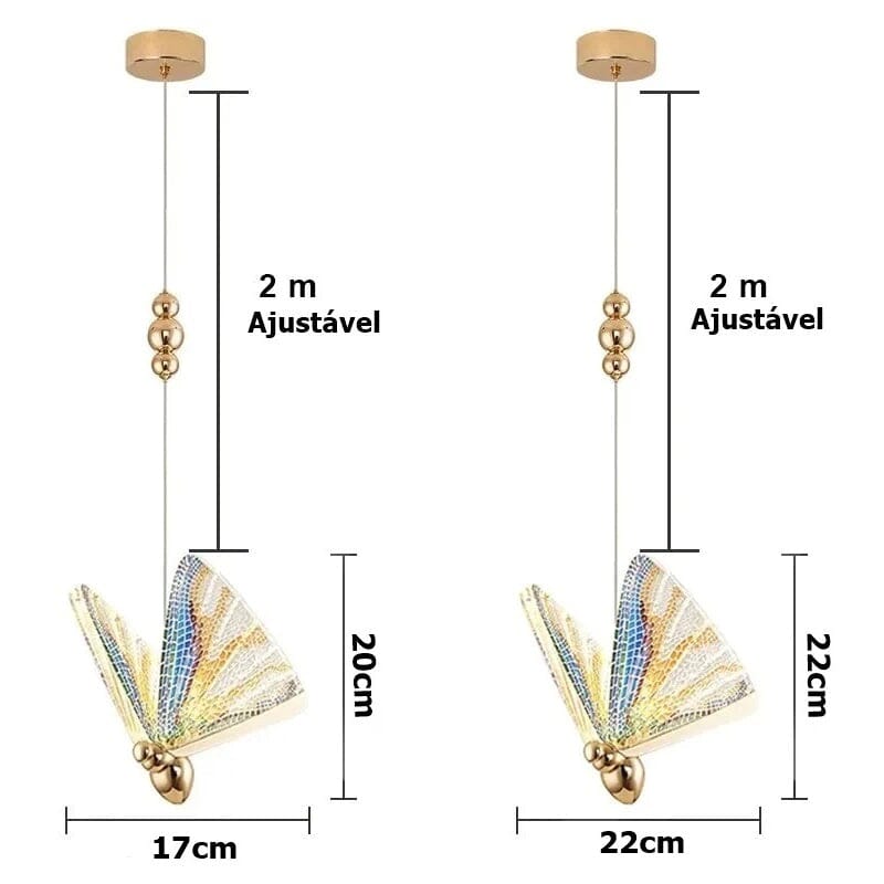 Lustre Pendente de Luxo - Butterfly Pendente - 0006 Conceito 