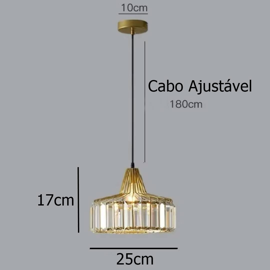 Lustre Pendente de Luxo Clarté em Crystal K9 Conceito 