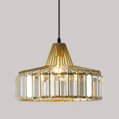 Lustre Pendente de Luxo Clarté em Crystal K9 Conceito Dourado 