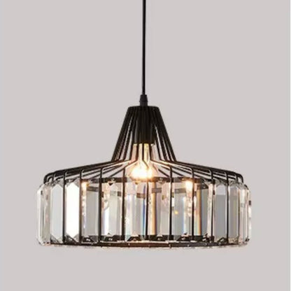 Lustre Pendente de Luxo Clarté em Crystal K9 Conceito Preto 