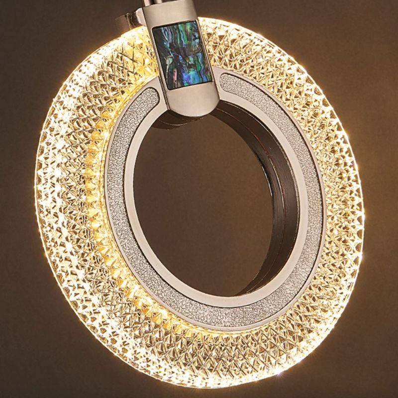 Lustre Pendente de Luxo Cristal Circular Pendente - 0003 Conceito 
