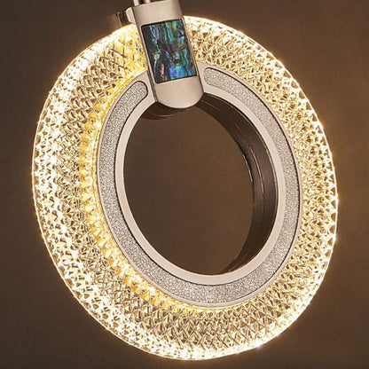 Lustre Pendente de Luxo Cristal Circular Pendente - 0003 Conceito 