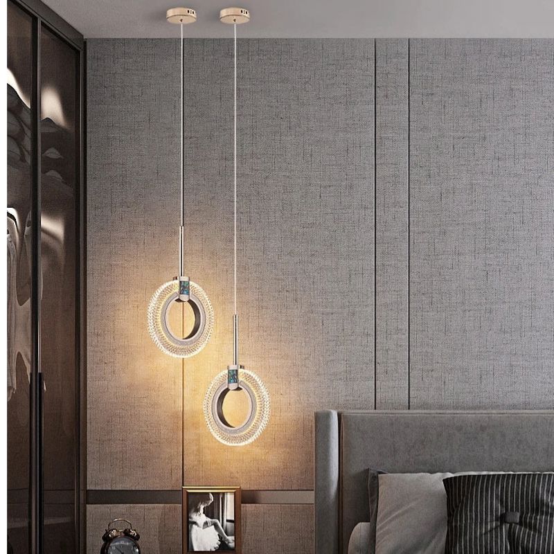 Lustre Pendente de Luxo Cristal Circular Pendente - 0003 Conceito 