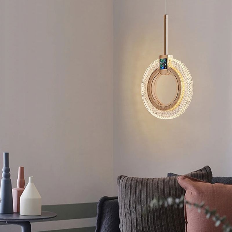 Lustre Pendente de Luxo Cristal Circular Pendente - 0003 Conceito 