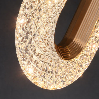 Lustre Pendente de Luxo Cristal Oval Pendente - 0020 Conceito 