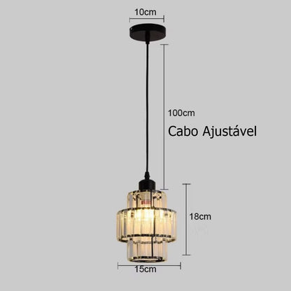 Lustre Pendente de Luxo Cristallo em Crystal K9 Conceito 