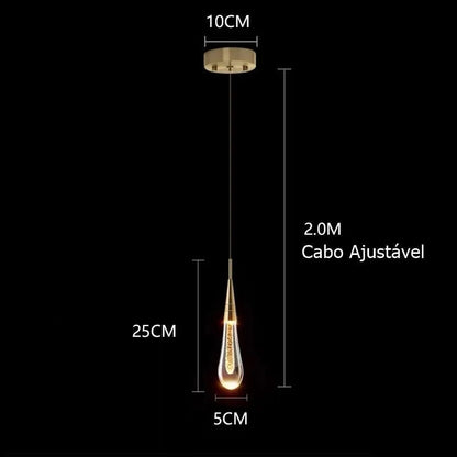 Lustre Pendente de Luxo Crystals Light Conceito 