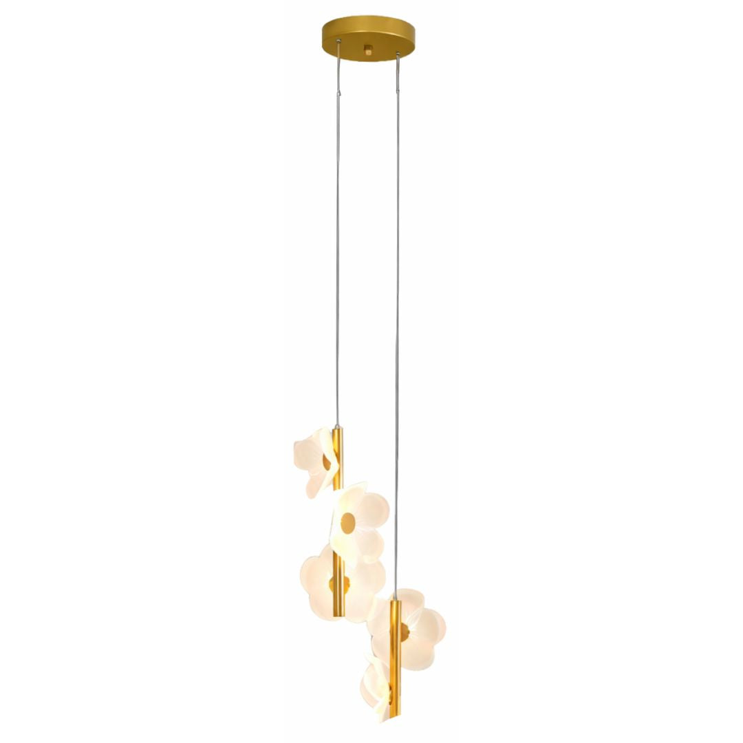 Lustre Pendente de Luxo Dainty Flowers 3 Tons Pendente - 0054 Conceito 