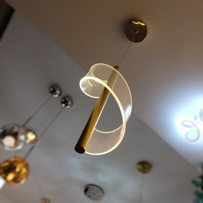 Lustre Pendente de Luxo em Espiral Acrílico Pendente - 0013 Conceito 
