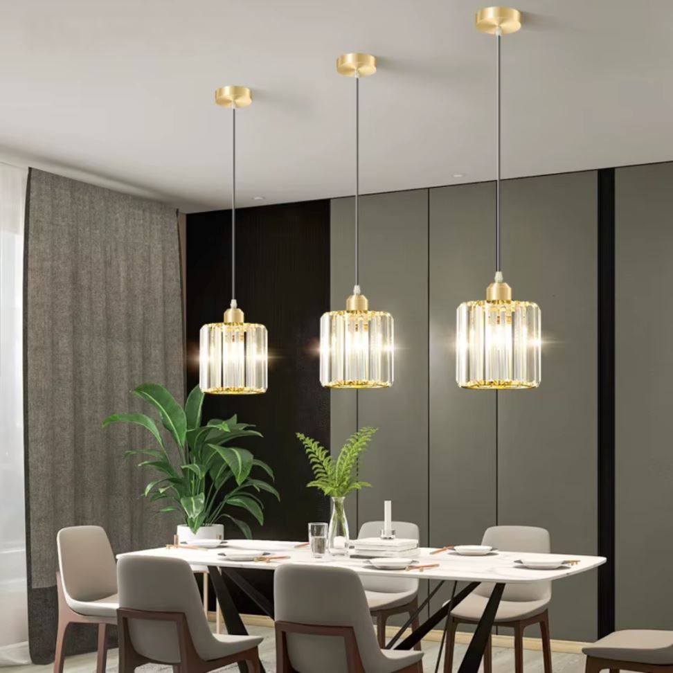 Lustre Pendente de Luxo Glossy em Crystal K9 Conceito 