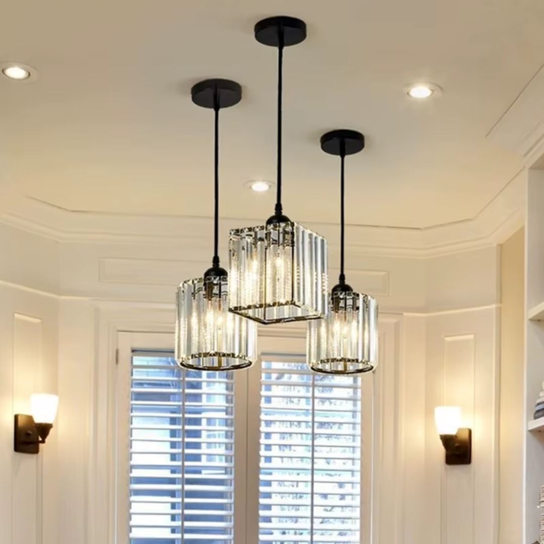 Lustre Pendente de Luxo Glossy em Crystal K9 Conceito 