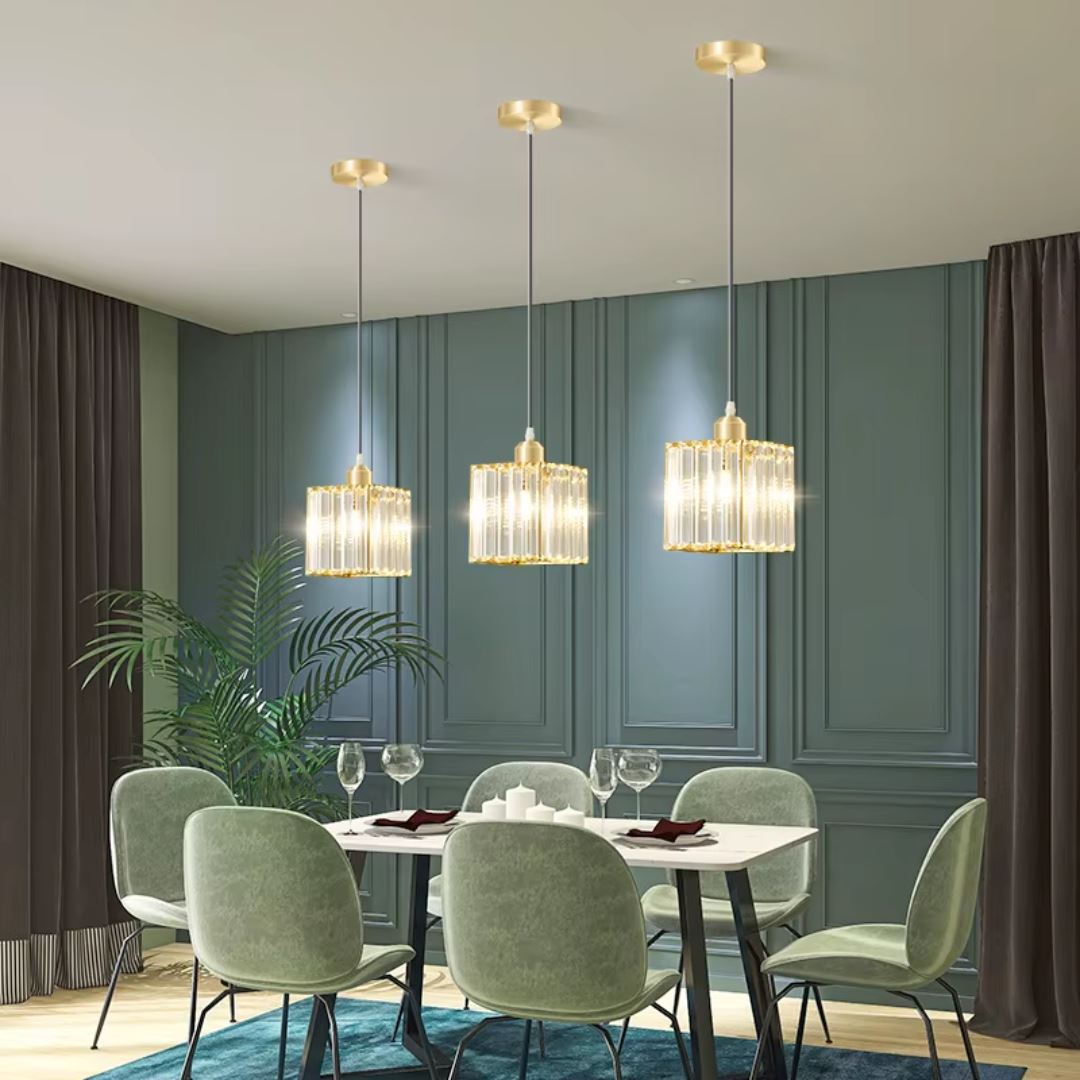 Lustre Pendente de Luxo Glossy em Crystal K9 Conceito 