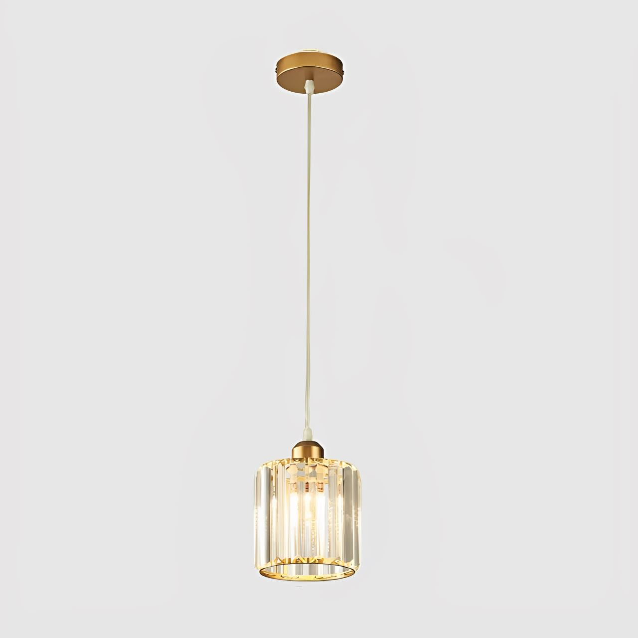 Lustre Pendente de Luxo Glossy em Crystal K9 Conceito Dourado Circular 