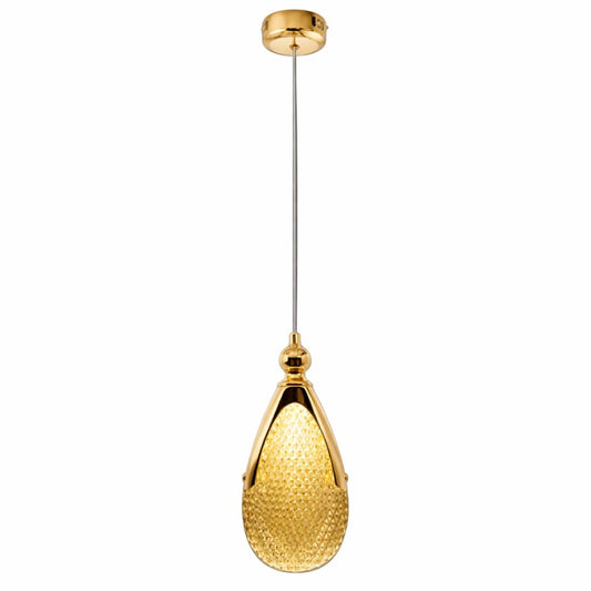 Lustre Pendente de Luxo Gota Dourado 3 Tons Pendente - 0030 Conceito 