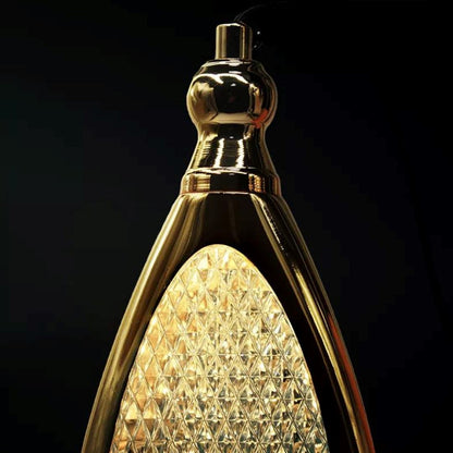 Lustre Pendente de Luxo Gota Dourado Pendente - 0030 Conceito 