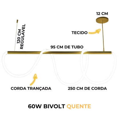 Lustre Pendente de Luxo Irregular Gênius em Led Conceito 