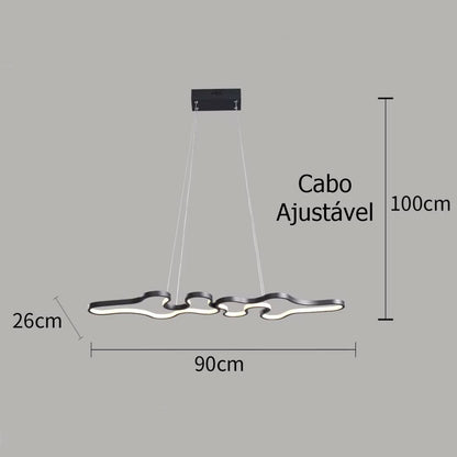 Lustre Pendente de Luxo Orgânico Essenza 90cm Conceito 