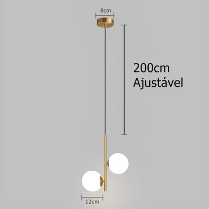Lustre Pendente Duo Orbed Boll LED Pendente - 0031 YuDome 